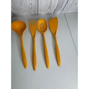 Hutzler Melamine Utensil Set Yellow Goldenrod MCM Retro Set of 4